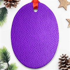 Purple Skin Leather Texture Pattern Oval Ornament (two Sides)