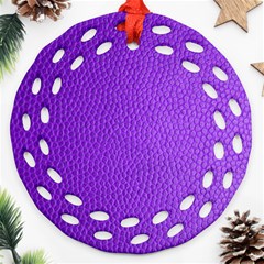 Purple Skin Leather Texture Pattern Ornament (round Filigree) by paulaoliveiradesign