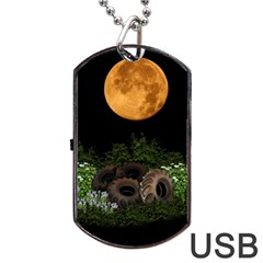 Ecology  Dog Tag Usb Flash (one Side) by Valentinaart