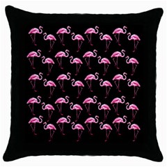 Flamingo Pattern Throw Pillow Case (black) by Valentinaart