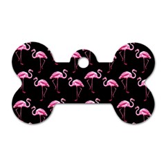 Flamingo Pattern Dog Tag Bone (one Side) by Valentinaart