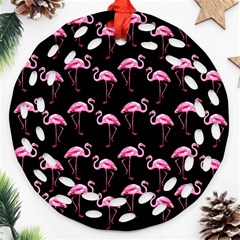 Flamingo Pattern Ornament (round Filigree) by Valentinaart