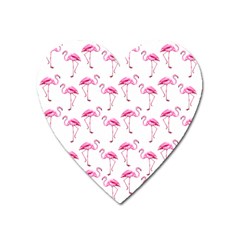 Flamingo Pattern Heart Magnet by Valentinaart