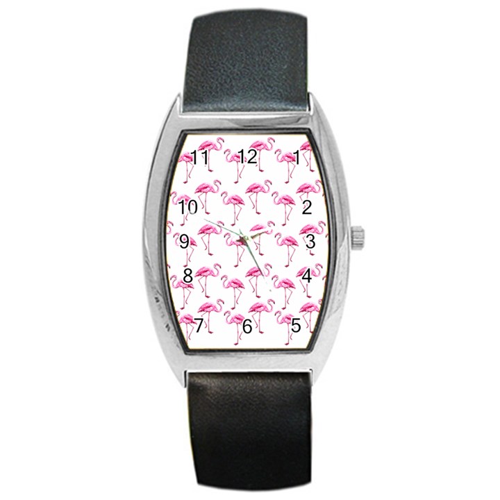 Flamingo pattern Barrel Style Metal Watch