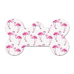 Flamingo Pattern Dog Tag Bone (one Side) by Valentinaart