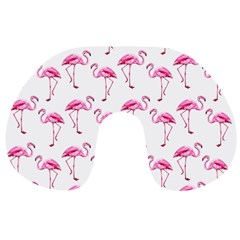 Flamingo Pattern Travel Neck Pillows by Valentinaart