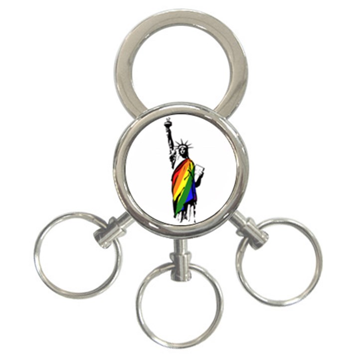 Pride Statue of Liberty  3-Ring Key Chains