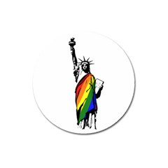 Pride Statue Of Liberty  Magnet 3  (round) by Valentinaart