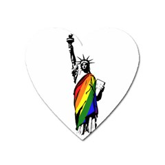 Pride Statue Of Liberty  Heart Magnet by Valentinaart