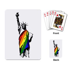 Pride Statue Of Liberty  Playing Card by Valentinaart