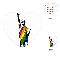 Pride Statue Of Liberty  Playing Cards (heart)  by Valentinaart