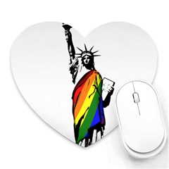 Pride Statue Of Liberty  Heart Mousepads by Valentinaart