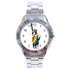 Pride Statue Of Liberty  Stainless Steel Analogue Watch by Valentinaart