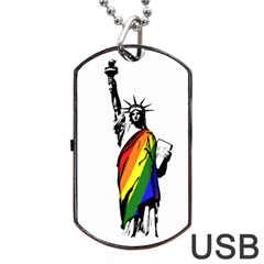 Pride Statue Of Liberty  Dog Tag Usb Flash (two Sides) by Valentinaart