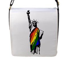 Pride Statue Of Liberty  Flap Messenger Bag (l)  by Valentinaart