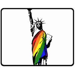 Pride Statue Of Liberty  Double Sided Fleece Blanket (medium)  by Valentinaart