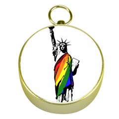 Pride Statue Of Liberty  Gold Compasses by Valentinaart