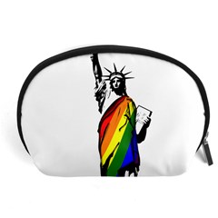 Pride Statue Of Liberty  Accessory Pouches (large)  by Valentinaart