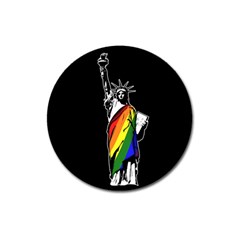 Pride Statue Of Liberty  Magnet 3  (round) by Valentinaart