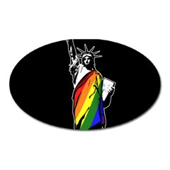 Pride Statue Of Liberty  Oval Magnet by Valentinaart