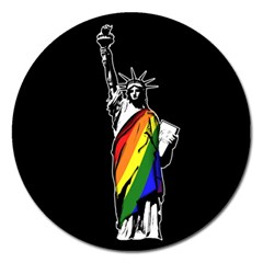 Pride Statue Of Liberty  Magnet 5  (round) by Valentinaart