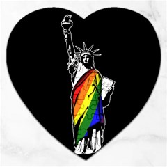 Pride Statue Of Liberty  Jigsaw Puzzle (heart) by Valentinaart