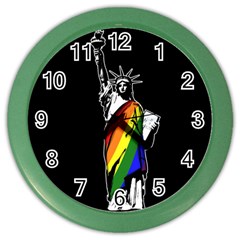 Pride Statue Of Liberty  Color Wall Clocks by Valentinaart