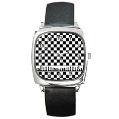 Chess  Square Metal Watch