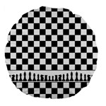 Chess  Large 18  Premium Flano Round Cushions Front