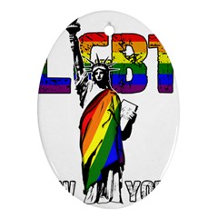 Lgbt New York Ornament (oval) by Valentinaart