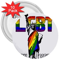 Lgbt New York 3  Buttons (10 Pack)  by Valentinaart