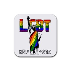 Lgbt New York Rubber Coaster (square)  by Valentinaart