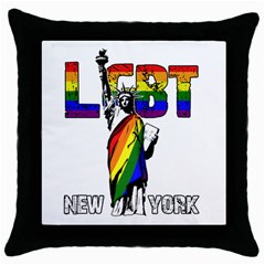 Lgbt New York Throw Pillow Case (black) by Valentinaart