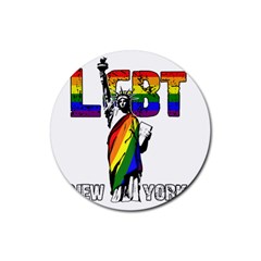 Lgbt New York Rubber Round Coaster (4 Pack)  by Valentinaart