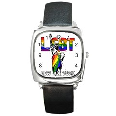 Lgbt New York Square Metal Watch by Valentinaart