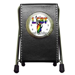 Lgbt New York Pen Holder Desk Clocks by Valentinaart