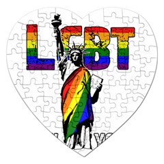 Lgbt New York Jigsaw Puzzle (heart) by Valentinaart