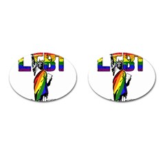 Lgbt New York Cufflinks (oval) by Valentinaart