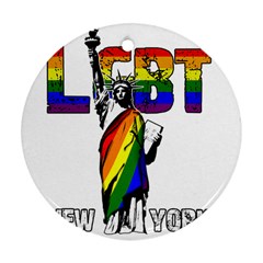 Lgbt New York Round Ornament (two Sides) by Valentinaart