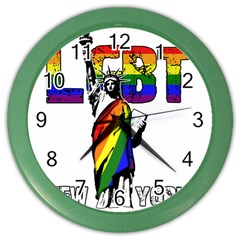 Lgbt New York Color Wall Clocks by Valentinaart