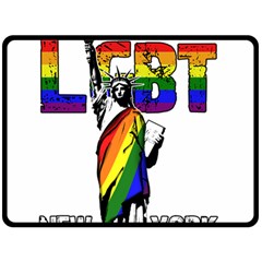 Lgbt New York Fleece Blanket (large)  by Valentinaart