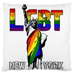 Lgbt New York Large Cushion Case (two Sides) by Valentinaart