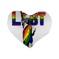 Lgbt New York Standard 16  Premium Heart Shape Cushions by Valentinaart