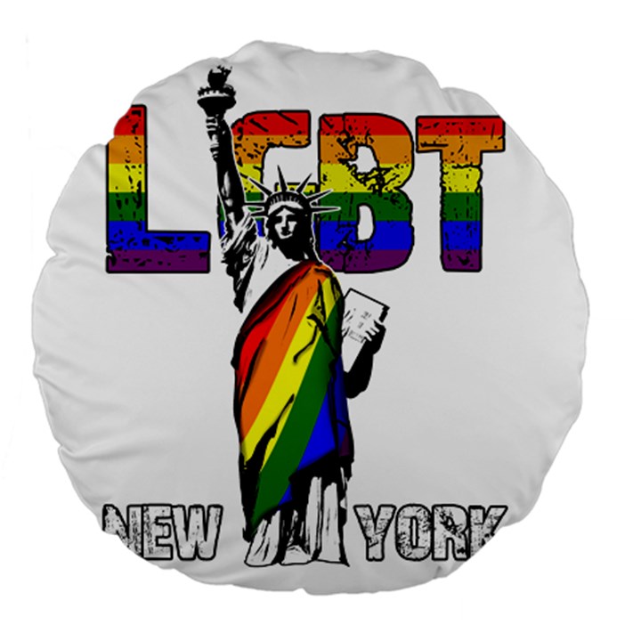 LGBT New York Large 18  Premium Flano Round Cushions