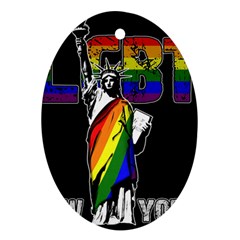 Lgbt New York Ornament (oval) by Valentinaart