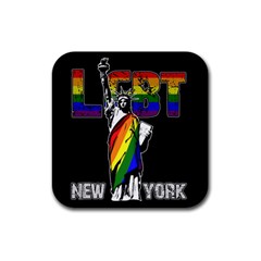 Lgbt New York Rubber Square Coaster (4 Pack)  by Valentinaart