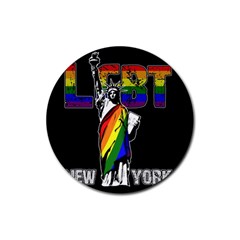 Lgbt New York Rubber Coaster (round)  by Valentinaart