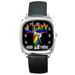 Lgbt New York Square Metal Watch by Valentinaart