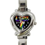 LGBT New York Heart Italian Charm Watch Front