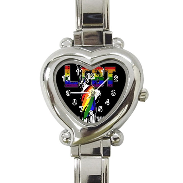 LGBT New York Heart Italian Charm Watch